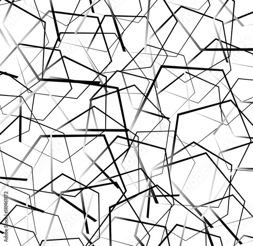 Random, scattered shapes geometric monochrome illustration / pat