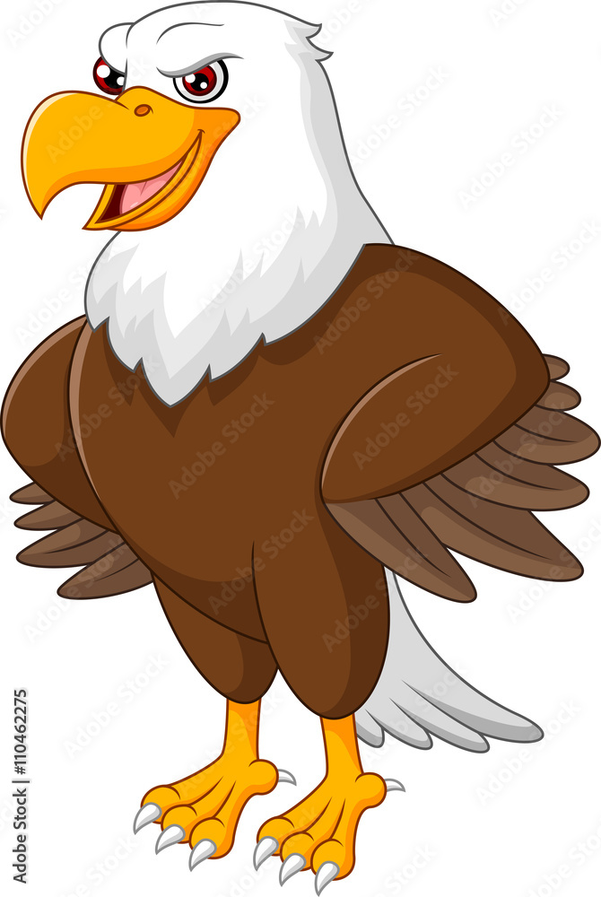 Naklejka premium Cute eagle cartoon posing