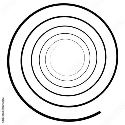 Abstract spiral element.  Twirl, swirl, whorl shape.