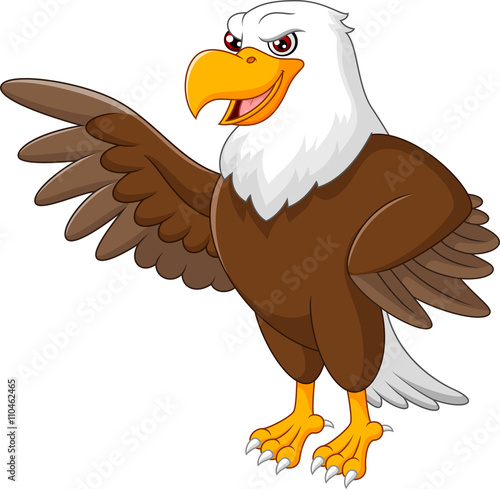 Eagle cartoon waving