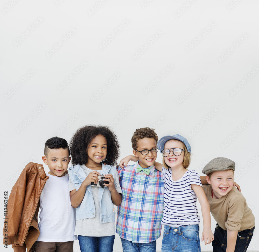 Kids Fun Children Playful Happiness Retro Togetherness Concept Kids Fun Children Playful Happiness Retro Togetherness Concept