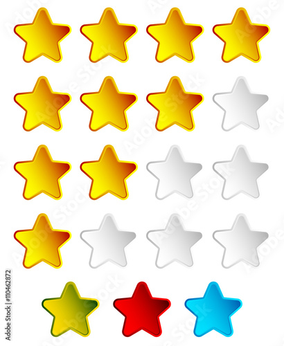 Star rating element with 4 star for valuation, review, voting co