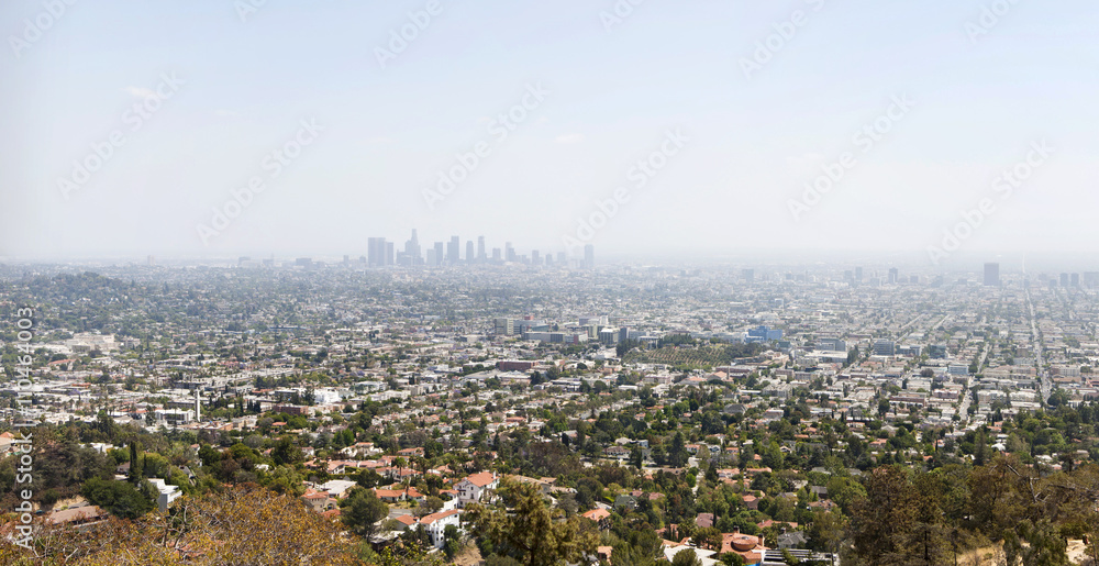 Aerial panoramic view on Los Angeles at noon