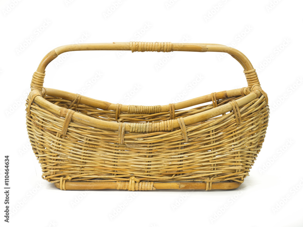 empty wicker basket isolated empty wicker basket isolated