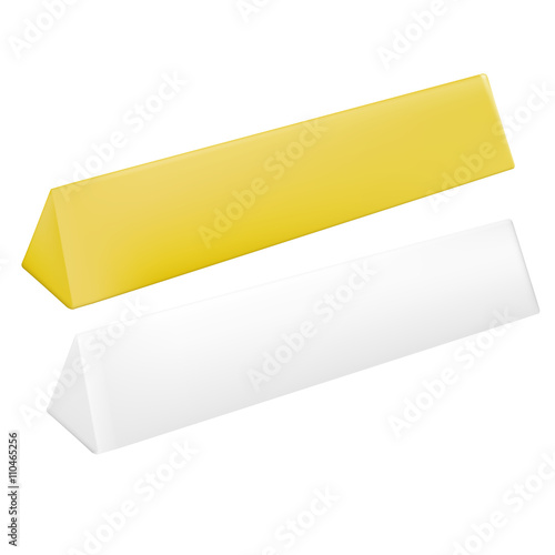 VECTOR PACKAGING: Set of triangular chocolate packaging box on isolated white background. Mock-up template ready for design.
