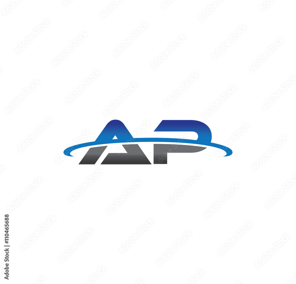 ap alphabet with swoosh grey and blue