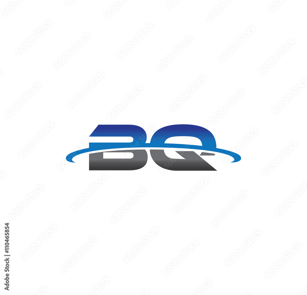 bq alphabet with swoosh grey and blue bq alphabet with swoosh grey and blue