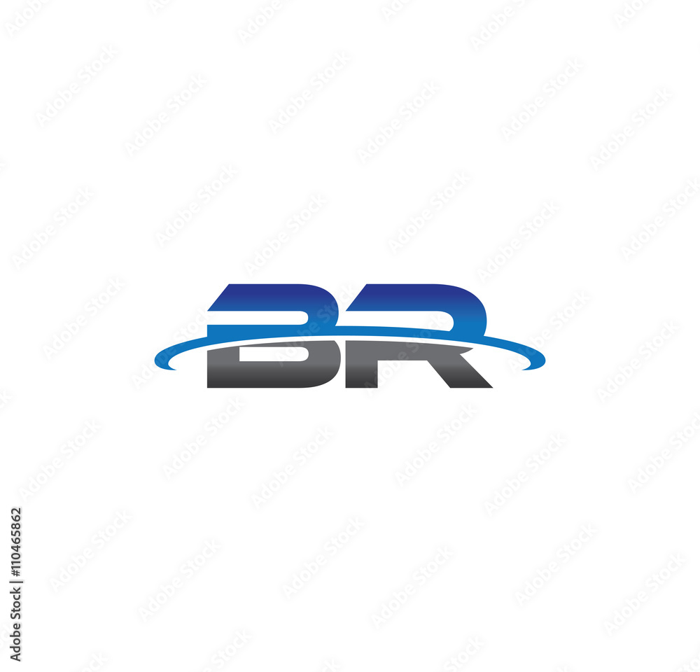 br alphabet with swoosh grey and blue br alphabet with swoosh grey and blue