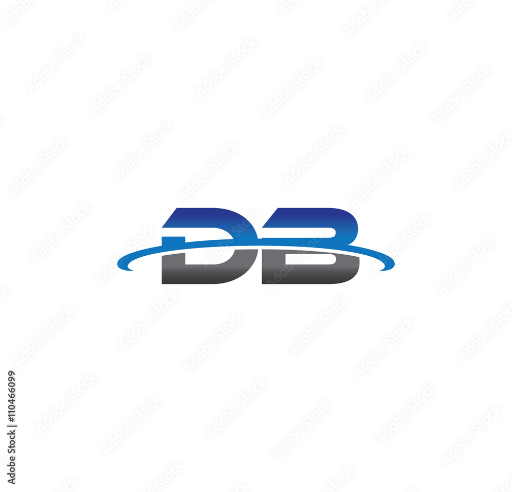 db alphabet with swoosh grey and blue