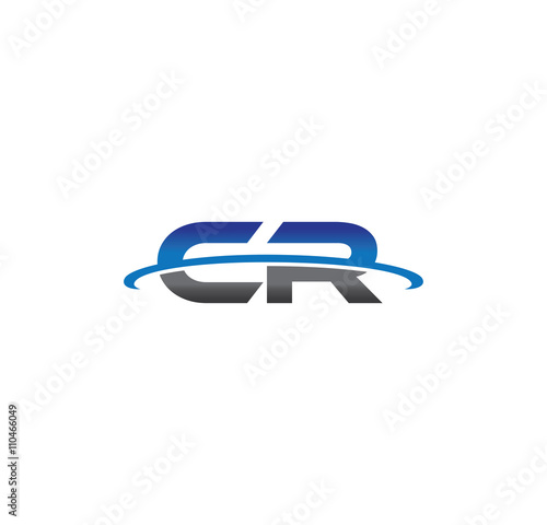 cr alphabet with swoosh grey and blue