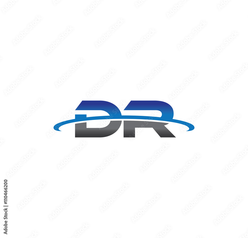 dr alphabet with swoosh grey and blue dr alphabet with swoosh grey and blue
