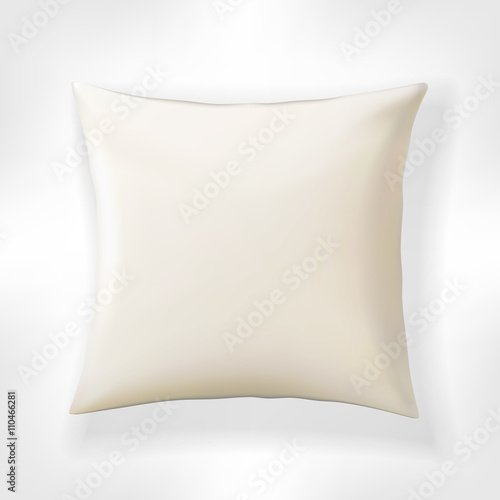 White vector pillow. Realistic blank template for your design.