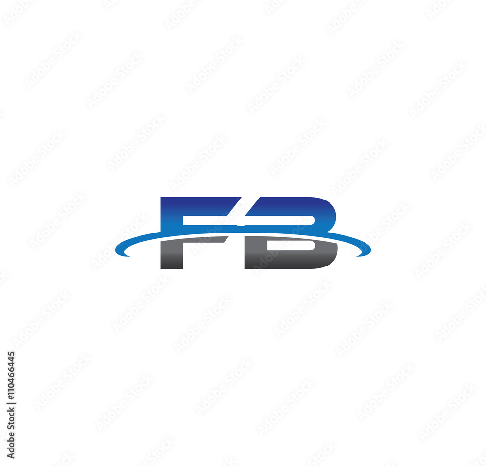 fb alphabet with swoosh grey and blue fb alphabet with swoosh grey and blue