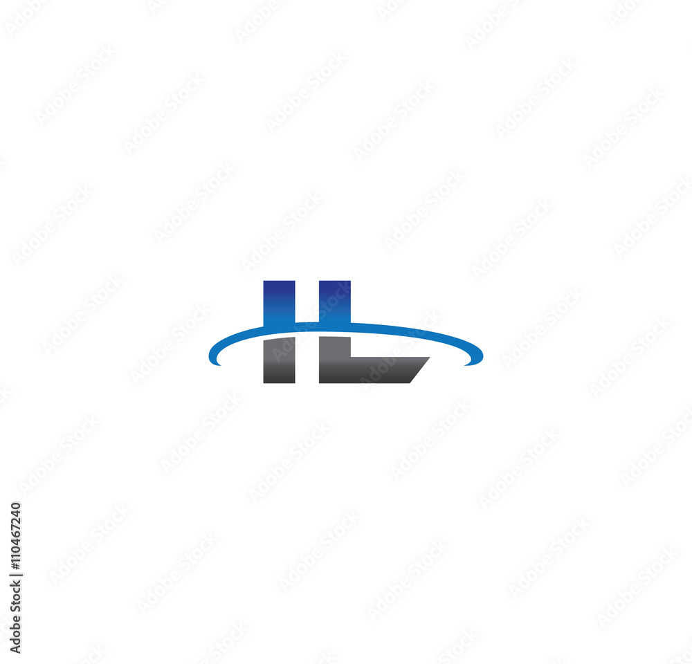 il alphabet with swoosh grey and blue il alphabet with swoosh grey and blue