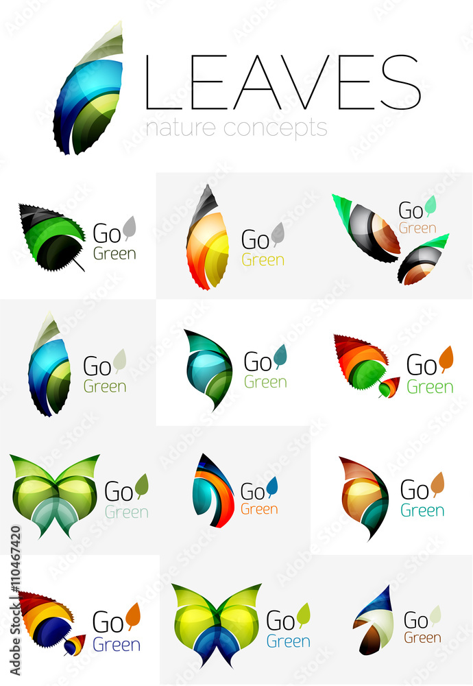 Leaf logo set Leaf logo set