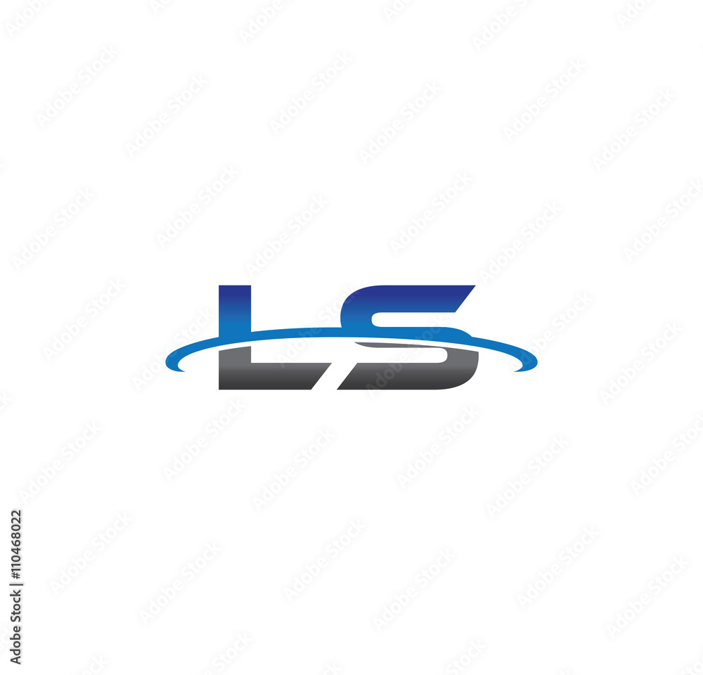 ls alphabet with swoosh grey and blue ls alphabet with swoosh grey and blue