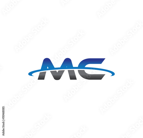 mc alphabet with swoosh grey and blue