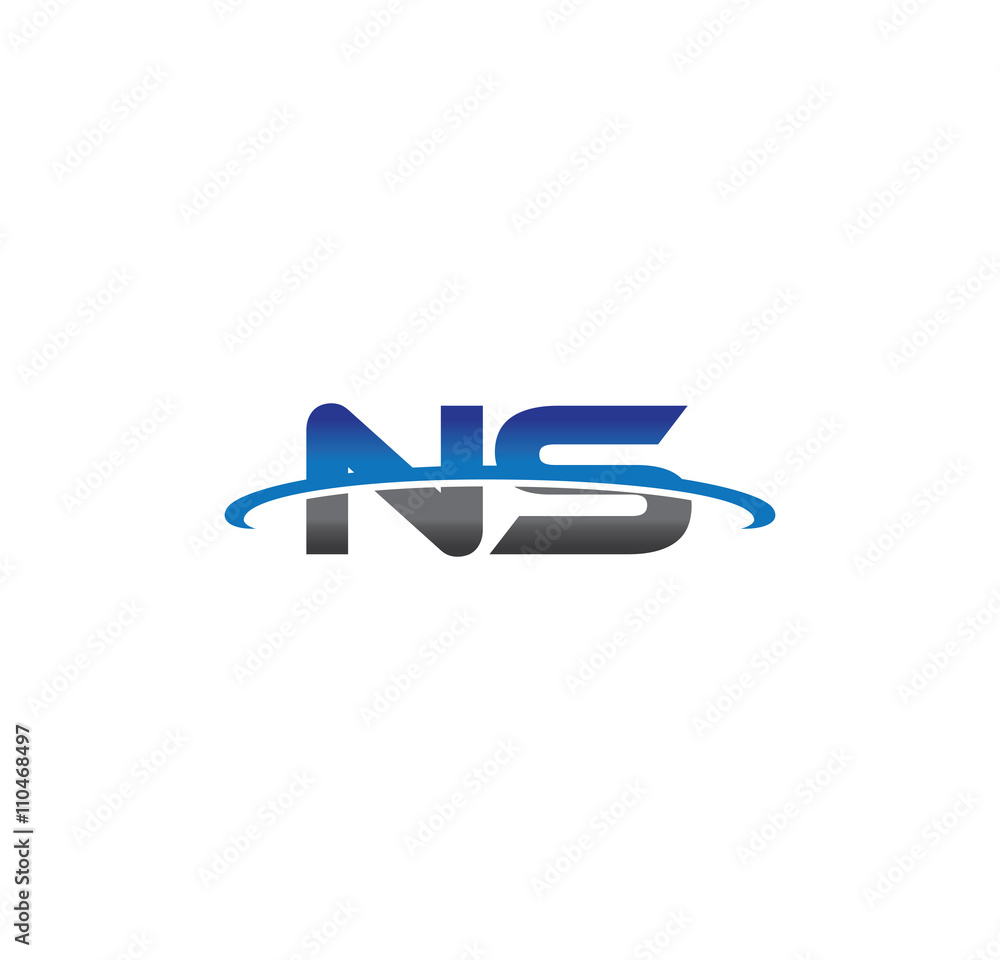 ns alphabet with swoosh grey and blue ns alphabet with swoosh grey and blue