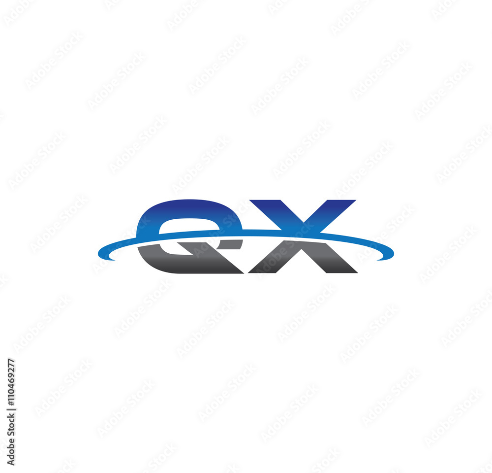 qx alphabet with swoosh grey and blue qx alphabet with swoosh grey and blue