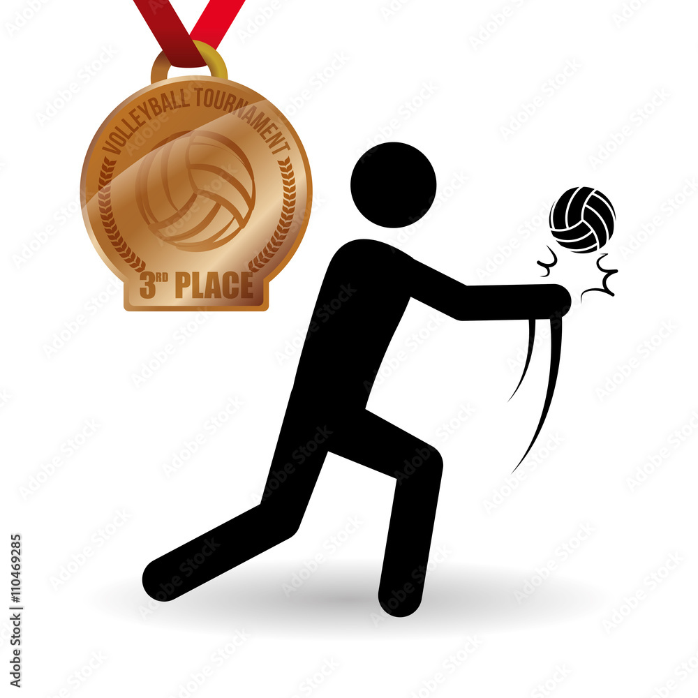 Fototapeta premium Volleyball design. Sport icon. Isolated illustration