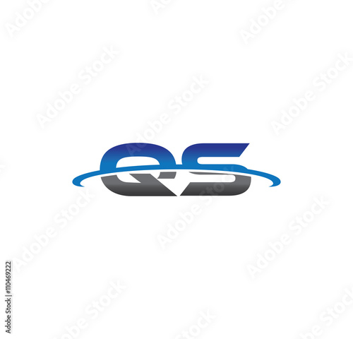 Free Download qs alphabet with swoosh grey and blue - GFXLoad