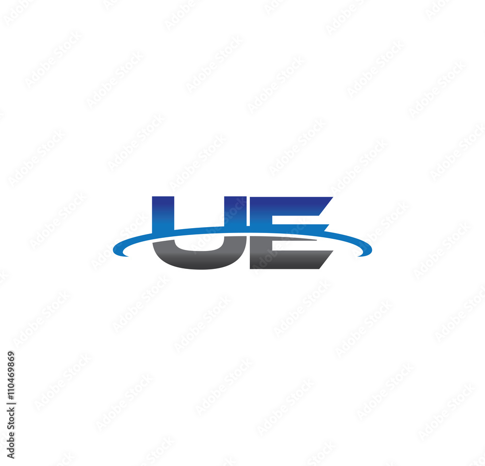 ue alphabet with swoosh grey and blue ue alphabet with swoosh grey and blue