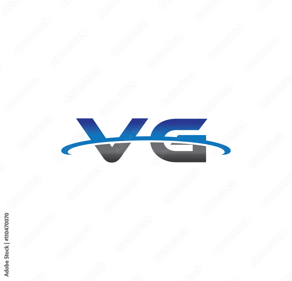 vg alphabet with swoosh grey and blue vg alphabet with swoosh grey and blue