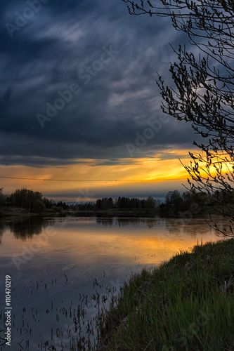 Sunset On The River Water photo