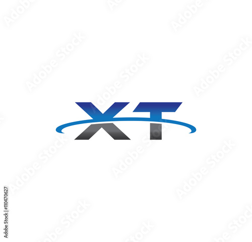 Free Download xt alphabet with swoosh grey and blue - GFXLoad