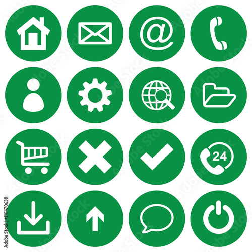 Set of 16 basic flat icons