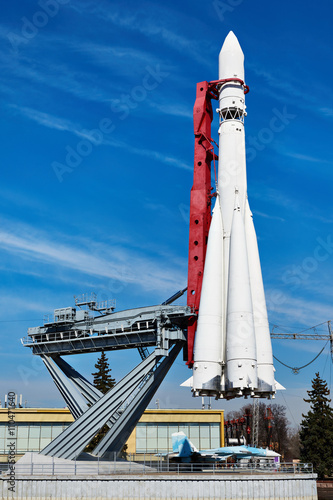 Space rocket "Vostok" on launch pad