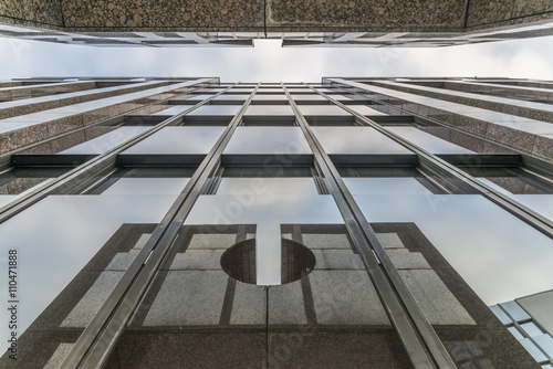 Detail Architektur Aufnahme von einem Bürogebäude im Gewerbepark in Regensburg photo