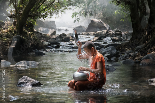 Monk take a bath