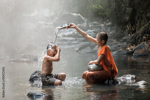 Monk and boy