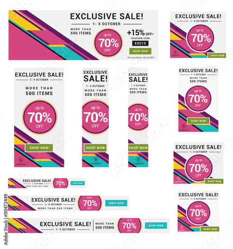 Multipurpose Web Banner Set in 11 Sizes