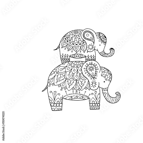 Elephant ornate, sketch for your design