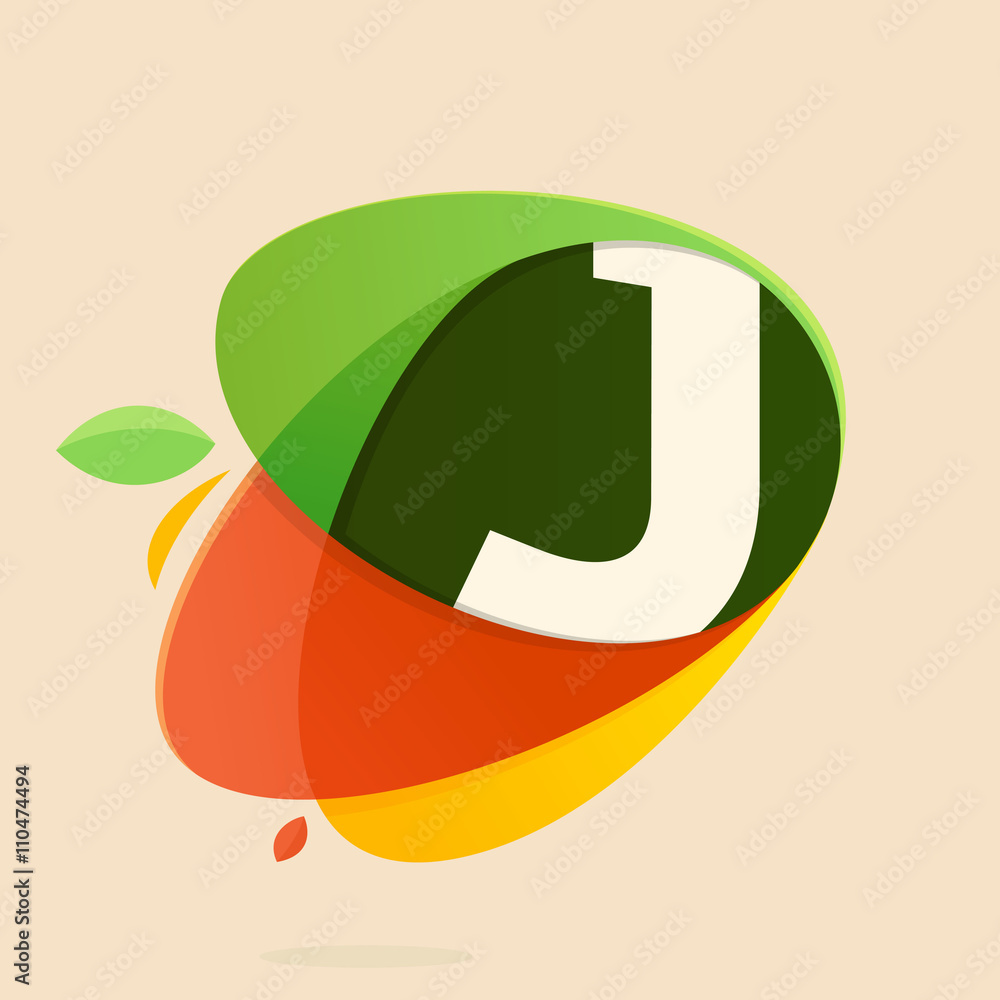 J letter with healthy food shapes. J letter with healthy food shapes.