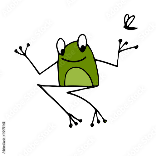 Funny frog, sketch for your design