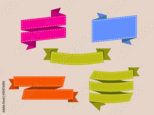 vector set of flat ribbons