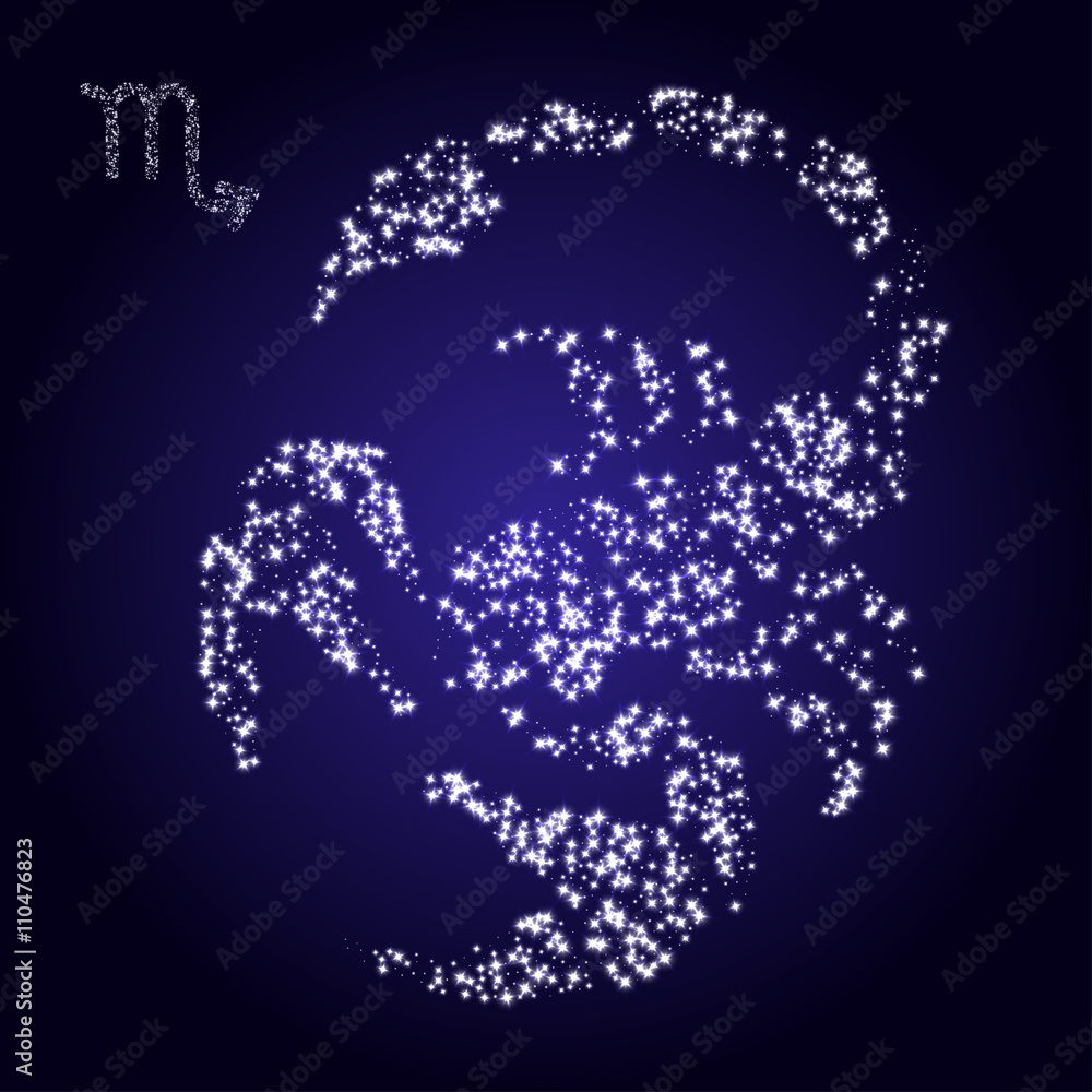 Zodiac sign of scorpio made of stars Zodiac sign of scorpio made of stars