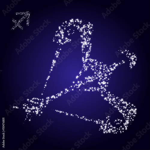 Zodiac sign of sagittarius made of stars