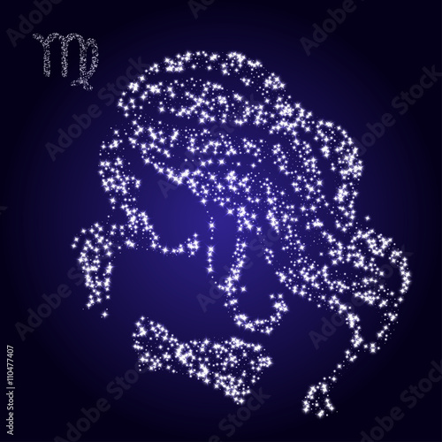 Zodiac sign of virgo made of stars