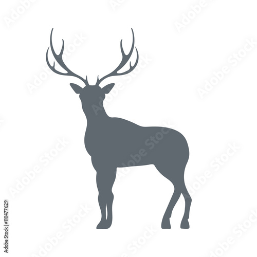 Flat deer icon. © diamondtetra