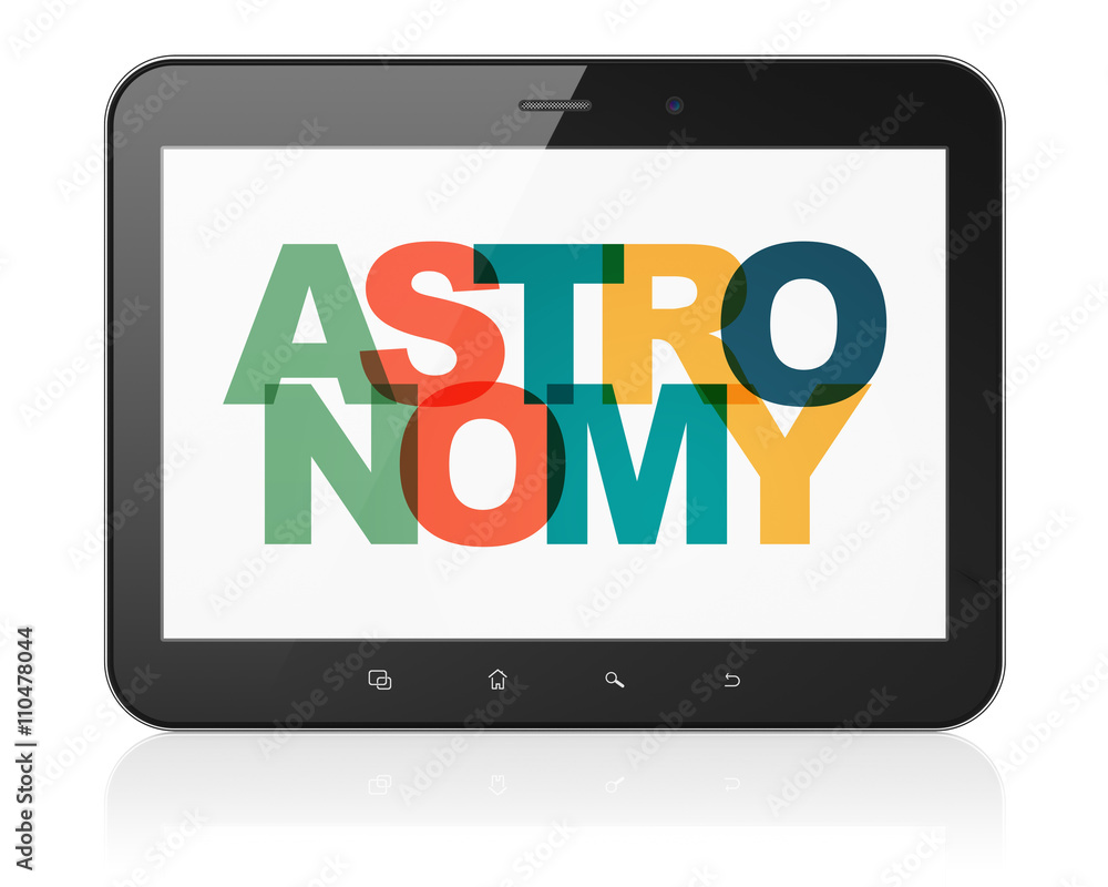 Science concept: Tablet Computer with Astronomy on display Science concept: Tablet Computer with Astronomy on display