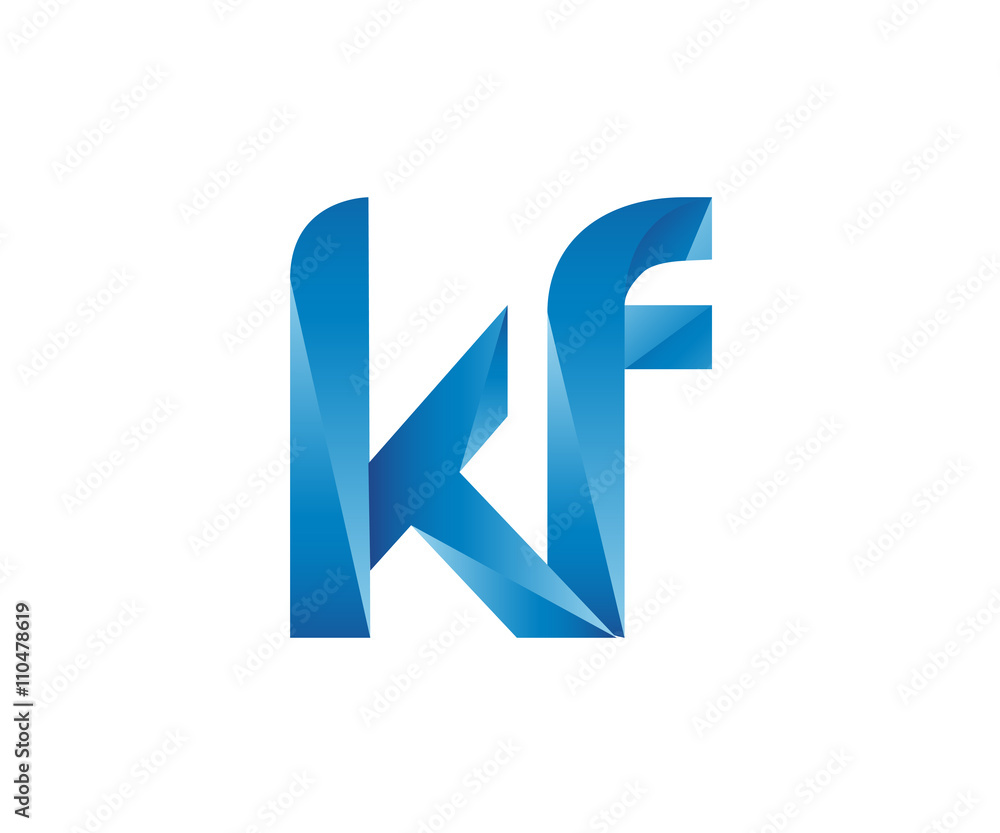 Creative Color Letter K F Logo Creative Color Letter K F Logo
