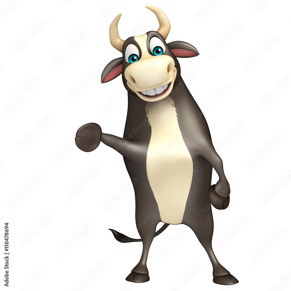 Obraz premium Bull funny cartoon character