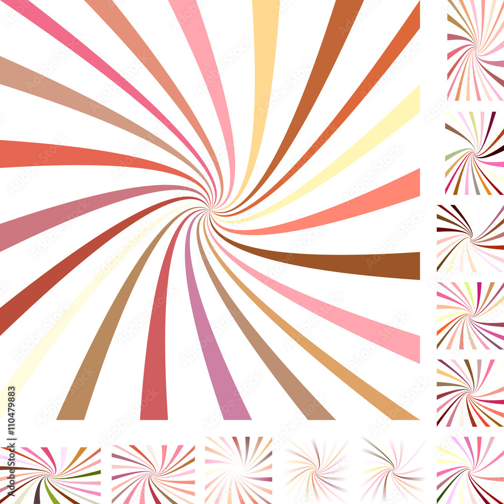 Colorful spiral background set