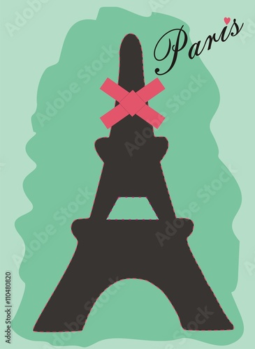 Paris creative poster vector illustration.