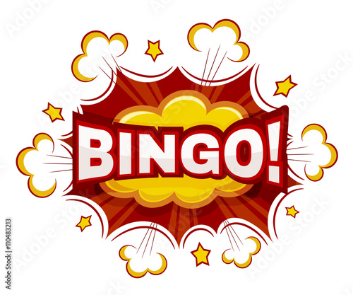 Color Cartoon explosion BINGO! Cartoon explosion on a white back