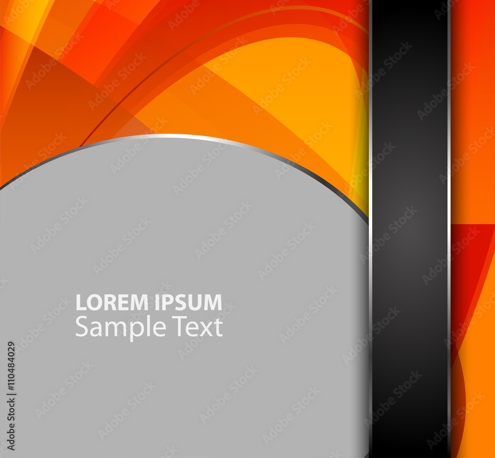 Fototapeta premium Orange, black background vector overlap dimension 3d graphic metal color message board for text and message design frame line shadow for modern web design eps10 infographic 